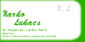 marko lukacs business card